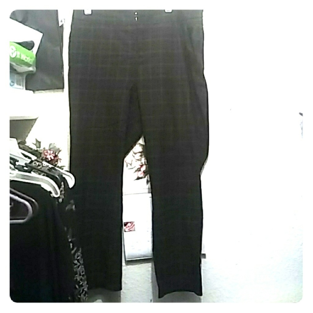 Stretchy plaid slacks
